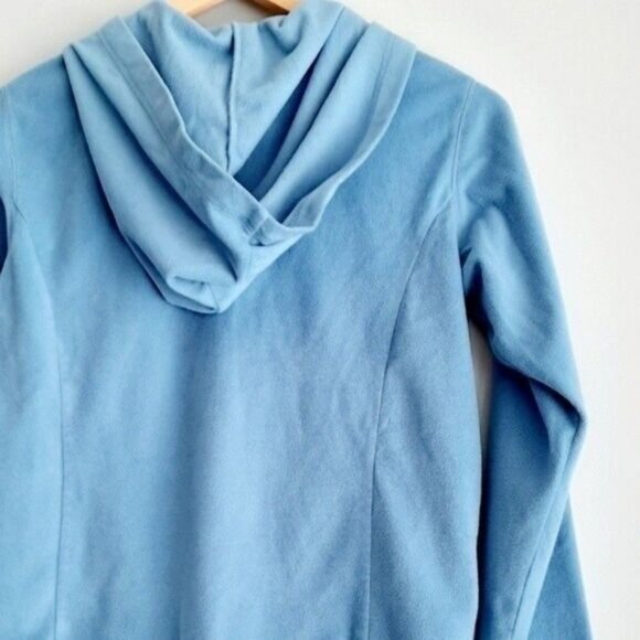 COLUMBIA Light Fleece Full Zip Hoodie Light Jacket Blue Sz S Flawed - Picture 8 of 12